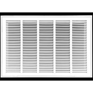 25" X 16 Steel Return Air Filter Grille for 1" Filter - Removable Frame - HVAC Duct Cover - Flat Stamped Face - White [Outer Dimensions: 27.5 X 17.75]