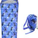 Kids Sleeping Bags - Camping Sleeping Bags with Carry Bag - Compact Sleeping Bag for Hiking, Backpacking 3 Season Warm & Cool Weather, Lightweight Waterproof Outdoor Travel for Boys Girls (Blue)