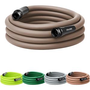 Flexzilla Colors Garden Hose 5/8 in. x 25 ft., Lightweight All-Weather Water Hose, Durable and Flexible, Leak-Free Connections, Brown Mulch
