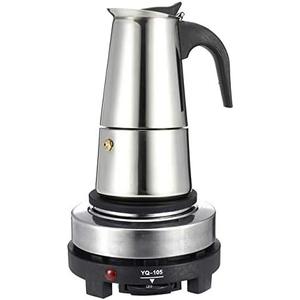 WILL 200450ml Portable Espresso Coffee Maker Moka Pot Stainless Steel with Electric stove Filter Percolator Coffee Brewer Kettle Pot (200ml)