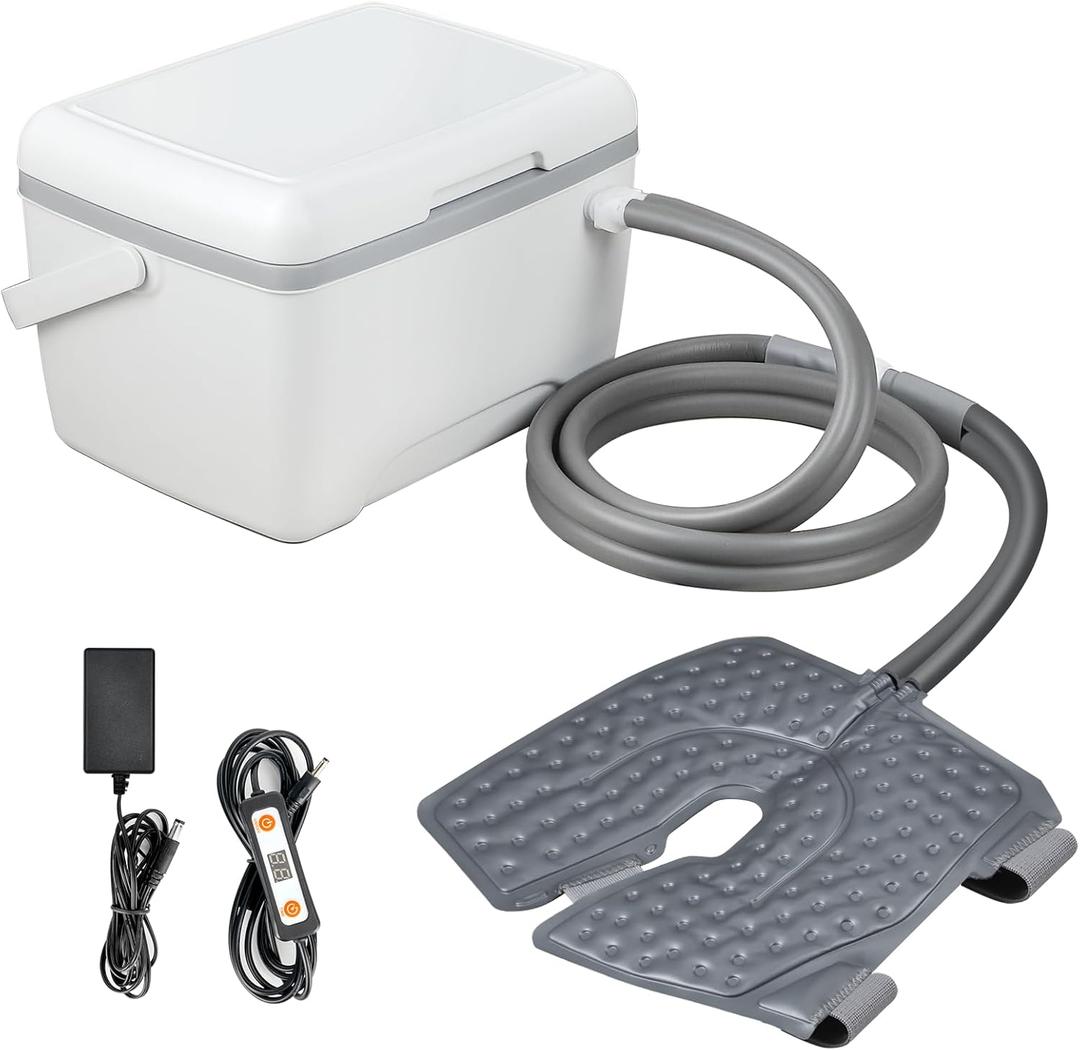 Cozion Cold Therapy Machine, 8L Large Ice Cryo Cuff, Flexible Freeze Kit Ice Therapy Machine for Knee, Fast Cooling Ice Cryotherapy Pad Fit Knee, Back, Leg, Shoulder, Hip, Reusable and Setting Time