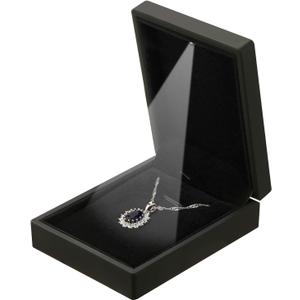 LED Light Pendant Necklace Gift Box, Velvet Jewelry Storage Display Case for Proposal Engagement Wedding Anniversary Birthday Valentine's Day (Black)
