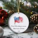 First Christmas As American Citizen Ornament, 2025 New Citizen Gift Immigration Keepsake Patriotic Decor Ceramic Ornament, Pound of U.S. Citizen (T01)