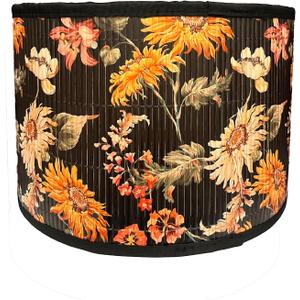 Floral Lamp Shades E27 Vintage Flower Patterned Lampshade 11.8" x 7.9" Printed Oval Lamp Cover for Table Floor Light Chandelier (Daisy)