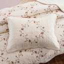 Quilt Set Classical 3D Floral Embroidery Pattern 3-Piece Cotton Reversible Quilted Embroidered Decorative Bedspreads Coverlet Bedding Set, Lightweight &Soft,Beige,King Size