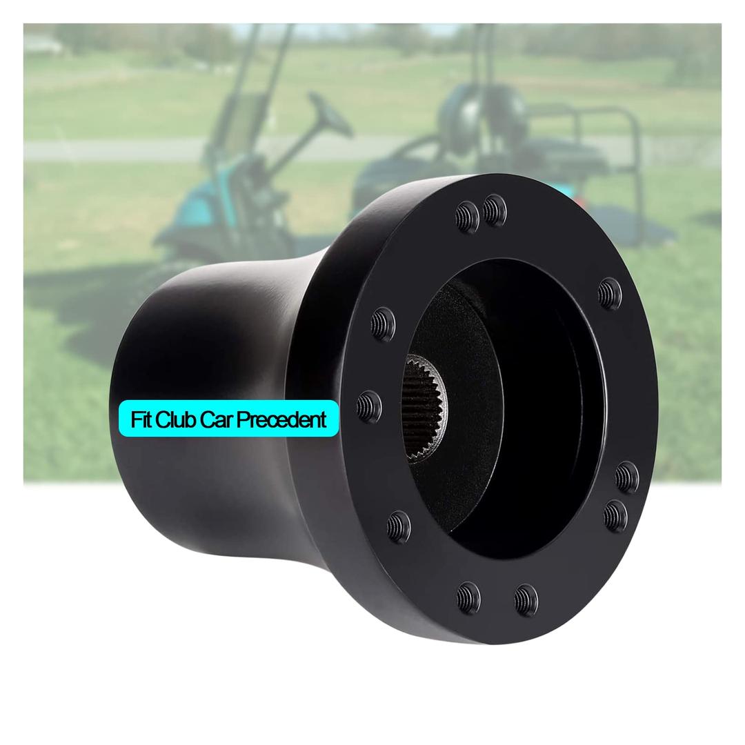 Golf Cart Steering Wheel Fit for EZGO RXV & TXT, Club Car DS, Club Car Precedent, Yamaha, Most Golf Cart (A Club Car Precedent Adapter - Black)