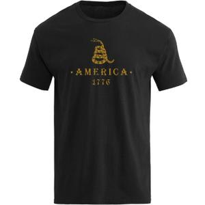 H HYFOL Men's Graphic T-Shirts USA Flag Cotton Short Sleeve American Patriotic Crewneck Casual Regular Tee Shirts (Black, M)