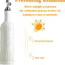 LYEOBOH Oil Dispenser for Kitchen, 17 OZ Olive Oil Dispenser Bottle with Non Drip Spout, Ceramic Vinegar Dispenser Bottle for Cooking, Soy Sauce, Coffee Syrup, Liquids, White