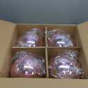 Zubebe 4 Pcs Extra Large Christmas Ball Ornaments 8'' (200 Mm) Giant Oversized Plastic Xmas Ball Big Hanging Christmas Tree Ornaments for Holiday Party Outdoor Decor(Shiny Rose Gold)