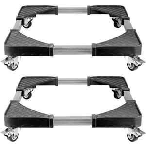 SINJEUN 2 Pack 19.7 to 25.6 inches Adjustable Furniture Dolly Stand, Telescopic Mobile Roller with 4 Locking Wheels, Adjustable Moving Dolly for Washing Machine, Dryer, Refrigerator, 500 Lbs Capacity