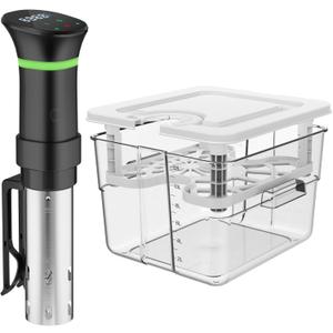 Sous Vide Cooker Kit,1000W Immersion Circulators and 12.60QT Sous Vide Container with Lid and Rack, with Temperature and Time Digital Display Control Sous Vide Cooker Kit,1000W Immersion Circulators and 12.60QT Sous Vide Container with Lid and Rack, with Temperature and Time Digital Display Control