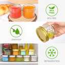 40 Pack 4 oz Mini Glass Mason Jars | Regular Mouth Canning Jars with Golden Lids and Bands, for Honey, Jam, Jelly, Spices, Body Butters, DIY Candles