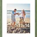decorUhome 11x14 Picture Frame, Display Pictures 8x10 with Mat or 11x14 without Mat, Wall Mounting Photo Frame, Rustic Green, 1 Pack