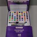ARTISTRO Watercolor Paint Set, 48 Vivid Colors in Portable Box, Including Metallic and Fluorescent Colors. Perfect Travel Watercolor Set for Artists, Amateur Hobbyists and Painting Lovers (Premium Home) (Multicolor)