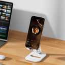 SupeDesk Foldable Phone Stand, Adjustable Cell Phone Holder, with Anti-Slip Strips, Portable Phone Stand for iPhone, Samsung, All Smartphones, White