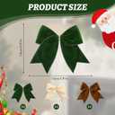 12 Pcs Velvet Christmas Bows 6Inch - Rustic Gift Bows for Wreaths, Tree, Garland Decor and Present Wrapping (Milky White,Brown,Green)