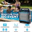 ION Block Rocker - Portable Bluetooth Outdoor Party Speaker with Karaoke Microphone, Battery, 4 Speakers, Radio, USB Port, App, Water-Resistant, 120W