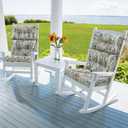 DYTXIII Outdoor High Back Chair Cushions Set of 2, Water Repellent Tufted Rocking Seat Cushions Replacement 44 x 22 Inch, Seat & Back Chair Pads for Patio, Balcony and Indoor Use -Crayon Shells, 44”x22”x4”