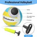 Portable Outdoor Volleyball Net Set for Backyard Beach with Adjustable Poles, Soft PU Volleyball & Pump, Carry Bag and Durable Anti-Sagging Net