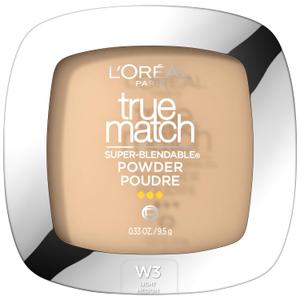 L'Oreal Paris True Match Super Blendable Oil Free Powder Foundation, W3 Light Medium, 0.33 oz