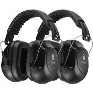 2 Pack 34dB Noise Canceling Headphones For Shooting, Hearing Protection Earmuffs, Ear Protection Headphones, Thickened Headband Ear Muff For Noise Reduction for Shooting, Construction,Mowing (Black+black)