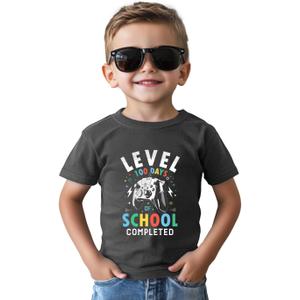 Habudda Toddler 100 Days of School Shirt Kids for Boys Girls 100th Day of School Costume T-Shirt Short Sleeve Tops Tee 2T-8Y