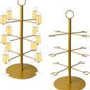 Champagne Tower Champagne Stand, Cocktail Tree Stand for Drinks Tower, 3 Tier 12 Brackets Metal Wine Glass Display Holder, Party Bar Wedding Champagne Tree Stand for Martini Margarita Gin Wine