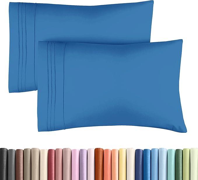 King Pillow Cases Set of 2 - Ultra Soft Hotel Quality Pillowcase Covers - Comfy, Cozy & Wrinkle Free - Shrinkage, Stain and Fade Resistant - Machine Washable Pillow Protectors - 2 Piece Set - Spa Blue