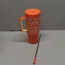 Meoky 40 oz Christmas Tumbler with Handle and Straw, Xmas Tumbler with Lid and Straw, Insulated Stainless Steel Travel Mug, Christmas Gifts for Women Men Adults (Merry Bells)