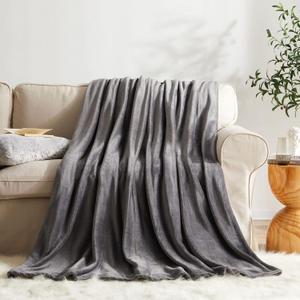 KMUSET Fleece Blanket Twin Size Dark Grey Lightweight Throw Blanket Super Soft Cozy Microfiber Blanket Factory Shop, Twin