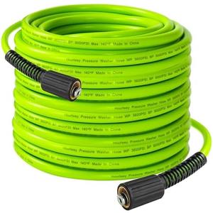 Hourleey Pressure Washer Hose 30 FT, 3600 PSI Flexible Kink Resistant Power Washer Hose Replacement, Pressure Hose Extension with 1/4" Quick Connect, Green