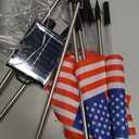 6 Flag Lights 4th of July Decorations 8 Lighting Modes, 6-in-1 American Flag Solar Lights, Memorial Day Decorations with Red White and Blue Lights for Independence Day Path Garden Decor Yard Pathway