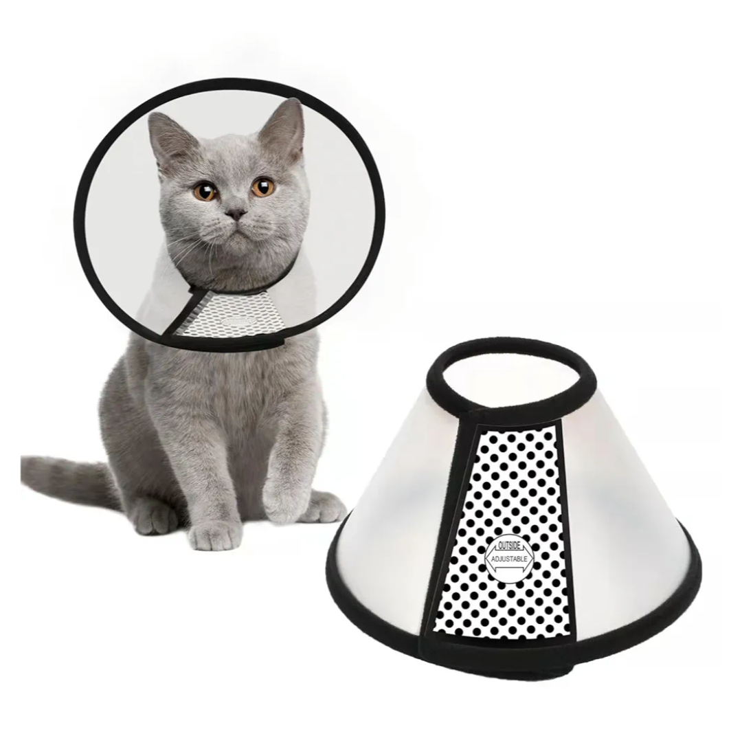 Adjustable Recovery Pet Cone E-Collar for Cats Puppy Rabbit, Plastic Elizabeth Protective Collar Wound Healing Practical Neck Cover, Pack Of 3