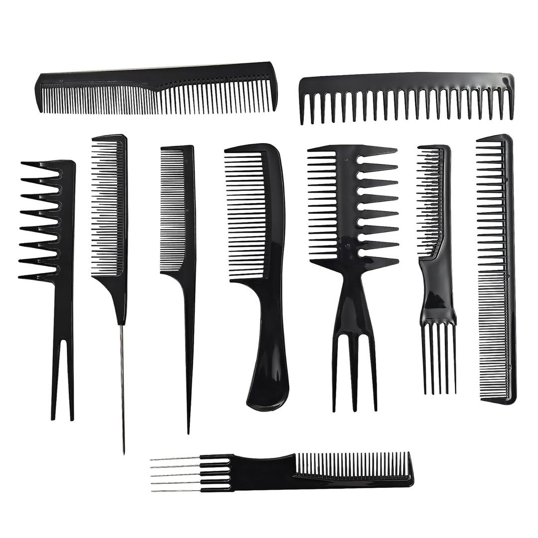 10 Pcs Comb Set for Hair Stylists - Professional Variety Pack with Combs for All Hair Types and Styles