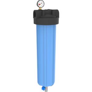 Pentair Pentek 150337 PBH Big Blue Bag Filter Housing, 1 1/2" NPT #20 Bag Vessel Assembly with Gauge, Wrench and Drain Valve, 20-Inch, Black/Blue