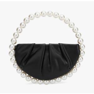 CARIEDO Pearl Soft Face Pleated Handbag Advanced Evening Bag Party Prom Bride Purse Phone Clutch Purse