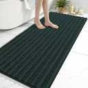 Arotive Luxury Bathroom Rugs 60x24, Extra Soft Thick Absorbent Shaggy Chenille Bath Rugs, Non-Slip Machine Wash Dry, Bath Mats for Bathroom Floor, Tub and Shower, Home Decor Accessories, Dark Green