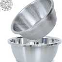 304 Stainless Steel Microporous Colander,2QT Large Capacity with Mixing Bowl For washing vegetables, fruit and rice and for draining cooked pasta(2PC)