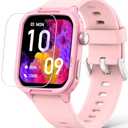 Smart Watch for Kids No Phone Needed, Tempered Glass Fitness Tracker Boy Teens with 19 Sport Modes, Pedometer, Sleep Monitor, Kids Watch Birthday Gifts Toy Gift for Girls Boys 6-16 (Pink)