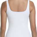Nursing Tank Tops for Breastfeeding Square Neck Pregnancy Yoga Workout Shirt Camisole with Built in Bra (White, Large)