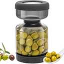 WhiteRhino Pickle Jar with Strainer Flip,34oz Pickle Container Pickle and Olive Hourglass Jar,Glass Flip Pickle Jar Juice Separator Jar with Airtight Lid for Jalapeno Gherkin