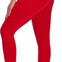 NANJI High Waisted Leggings for Women - Buttery Soft Yoga Pants, Squat Proof Stretch Workout Running Casual Leggings (Red, M)