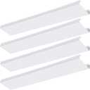 Beeveer 4 Pcs 48 Inch Fluorescent Light Fixture Covers Replacement Wrap Around Light Cover 4ft Two Bulb Replacement Lens Transparent Square Lenses for 4ft LED Ceiling, Home Kitchen Room