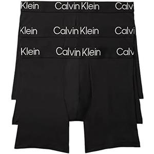 Calvin Klein Men's Ultra Soft Modern 3-Pack Boxer Brief, Black, Medium