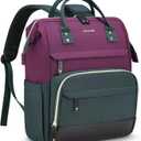 LOVEVOOK Laptop Backpack for Women, 17 Inch Work Business Backpacks Purse With Large Capacity, Waterproof Nurse Bag College Bookbag for School, Waterproof Casual Daypack for Travel (Purple-green)