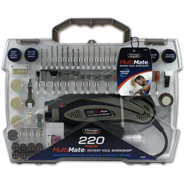 Chicago Power Tool MultiMate 220-Piece Rotary Tool Set