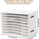 16"x20" Paper Organizer Storage for Desk,8 Tier Construction Paper File Sorter Storage,Larger Size Literature Organizer,Large File Suitable for Home,Classroom and Office