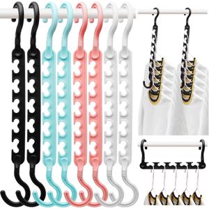 8-Pack-Closet-Organizers-and-Storage,Sturdy Organization-and-Storage-Hangers-Space-Saving for Wardrobe,Dorm-Room-Essentials for College Students Girls Smart Clothes Hanger Apartment Essentials