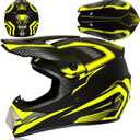 Senhill Youth ATV Dirt Bike Helmet Motocross Helmet Full Face Motorcycle Helmet with Gloves Goggles Mask for Unisex Adult DOT/FMVSS 218 Approved (Medium, Yellow)