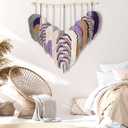 Amestrina Boho Tapestry for Bedroom, Boho Wall Decor for Bedroom, Large Wall Art for Living Room, Macrame Wall HangingWall Tapestry for Living Room (Purple)